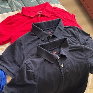 (3) Cat & Jack kids Polo Shirts in red and navy, school uniform bundle